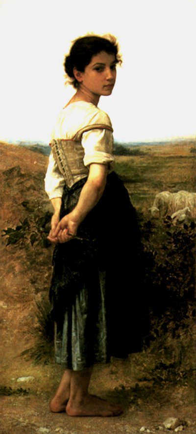 The Young Shepherdess by William Adolphe Bouguereau